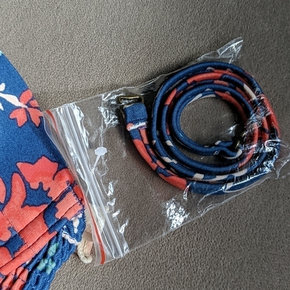 Tori Praver Bikini Swim strapless Top Only Floral XS Hawaii halter seafoam - Picture 2 of 8